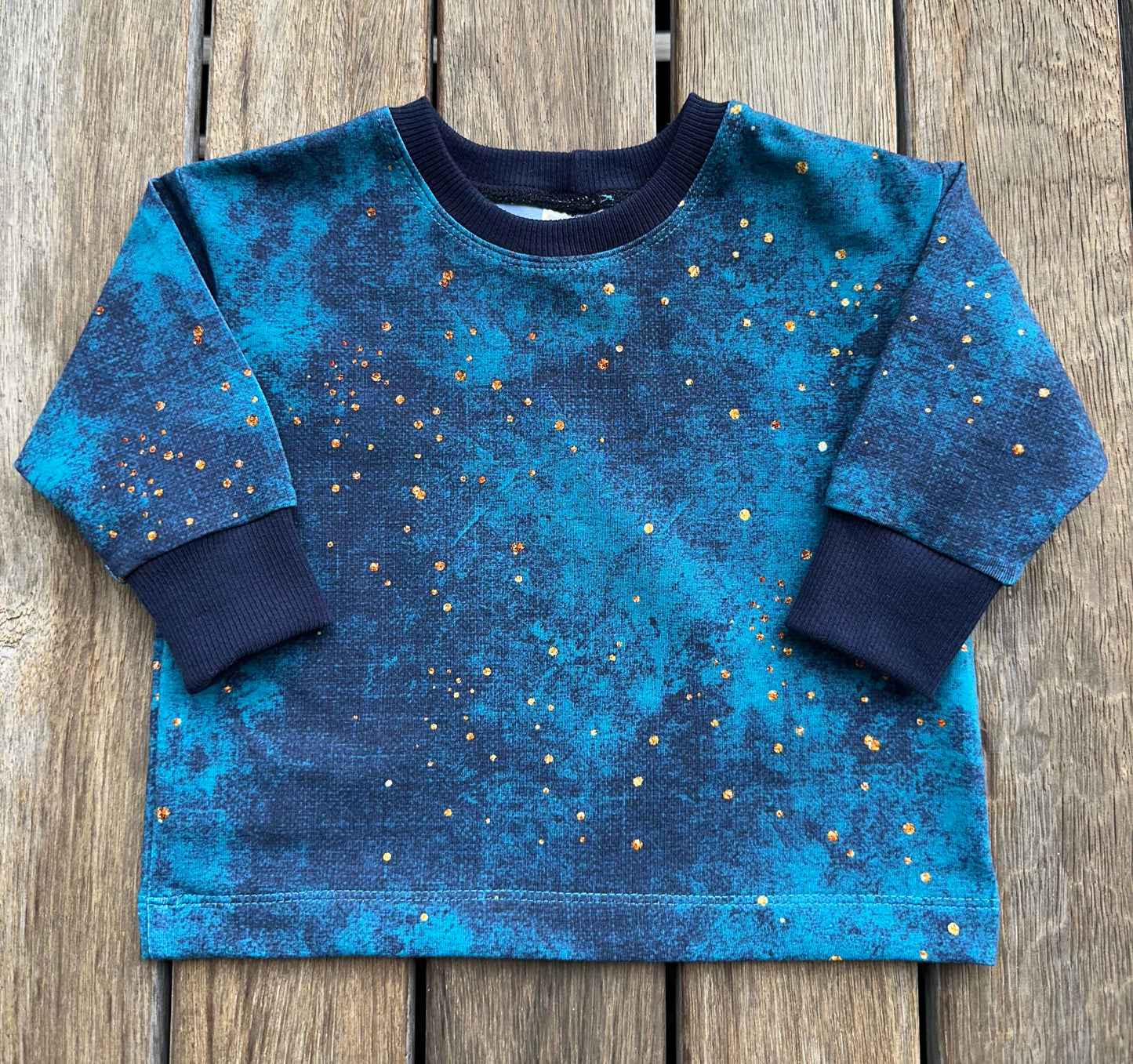 Size 0 Oversized Tee Long Sleeve - Galaxy