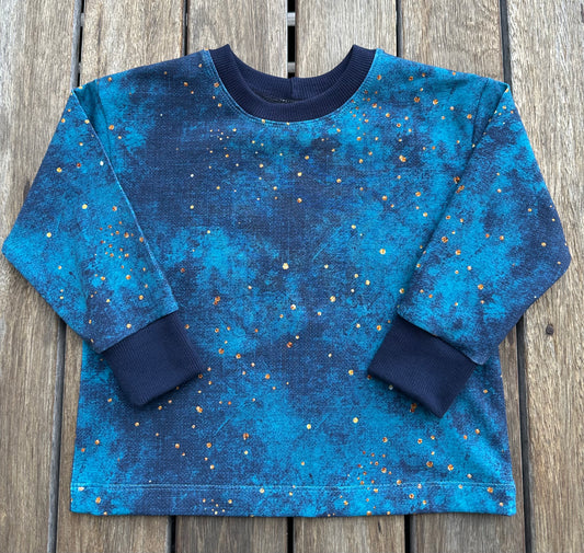 Size 3 Oversized Tee Long Sleeve- Galaxy