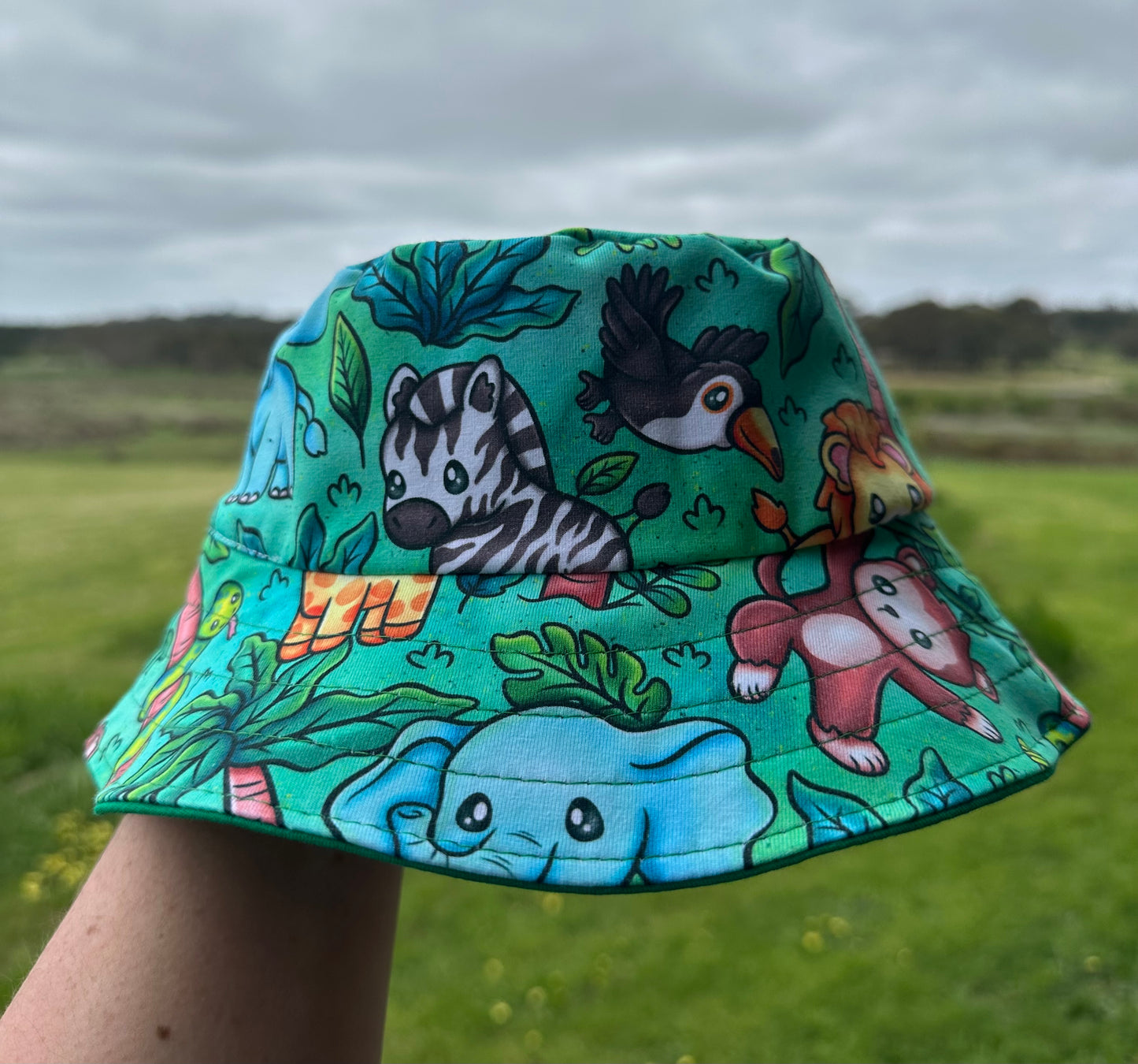 Size 6-12m Reversible Hat - Jungle